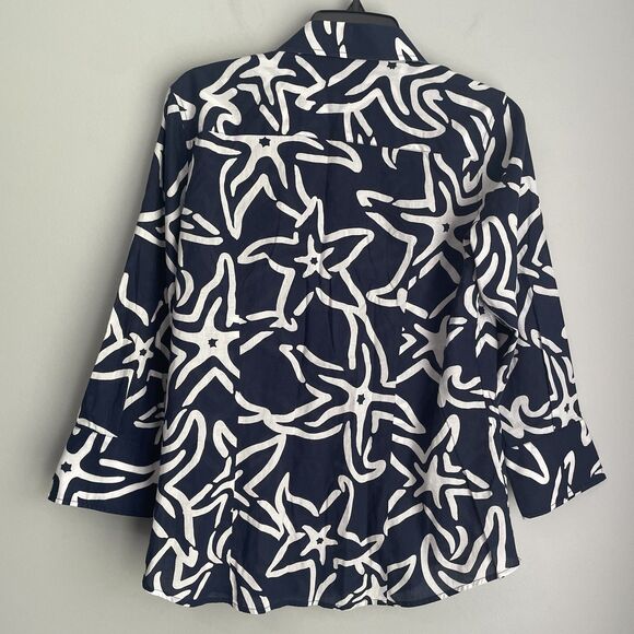 Craig Taylor Women's XL Starfish Button Up Shirt VERY Lightweight Cotton Coastal - Picture 2 of 13
